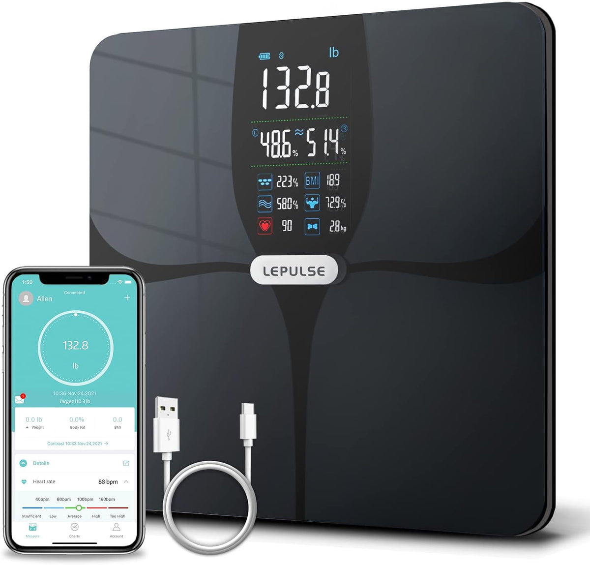Body Weight and Fat Digital Bathroom Scale M816249