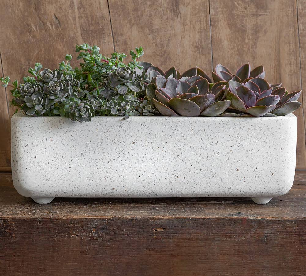 White Fiber Cement Cachepot J49100