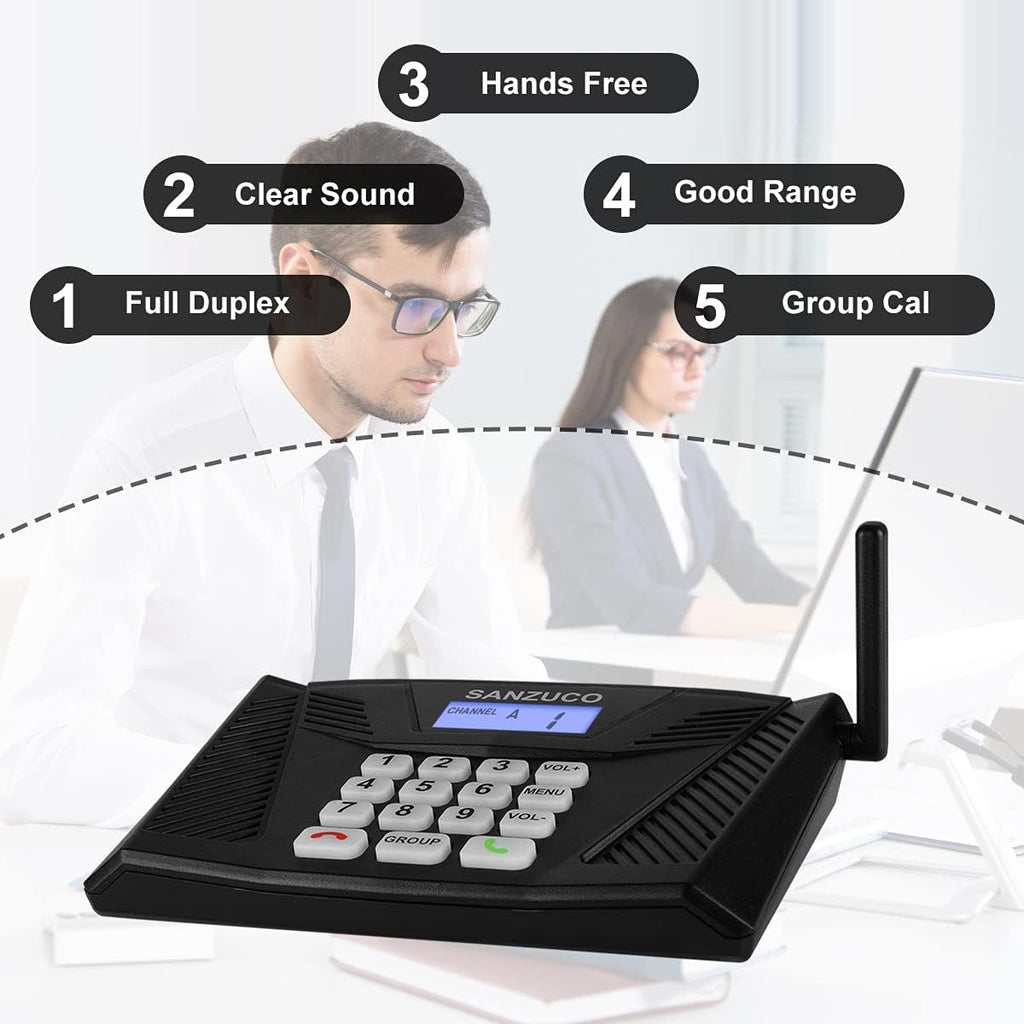 Wireless Hand Free Two Way Intercom System 18 Channels Pack 2 T600