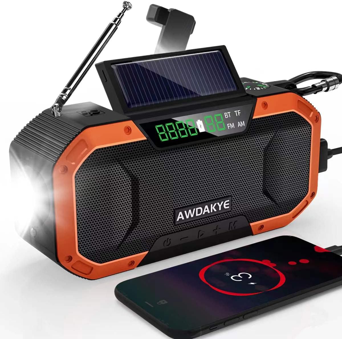 5000mAh Waterproof Solar Hand Crank AM/FM NOAA Weather Radio E199382