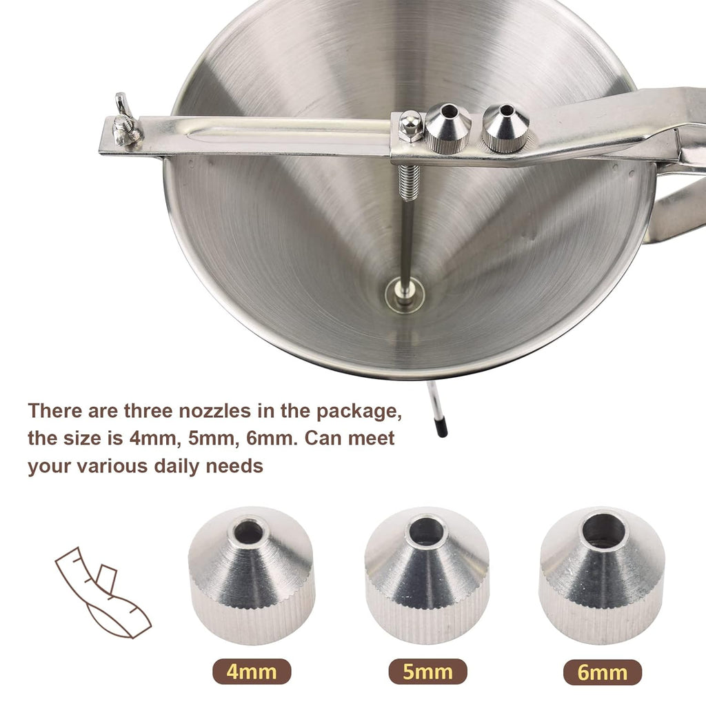 Stainless Steel Confectionery Funnel with Stand and 3 Nozzles Pack of 2 Y34174