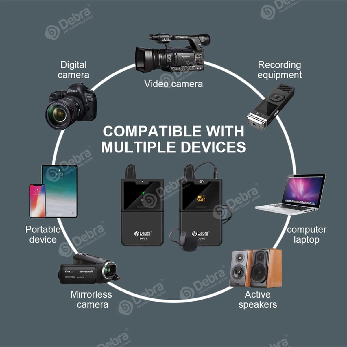 UHF Wireless Lavalier Microphone System with Transmitter and Receiver K135667