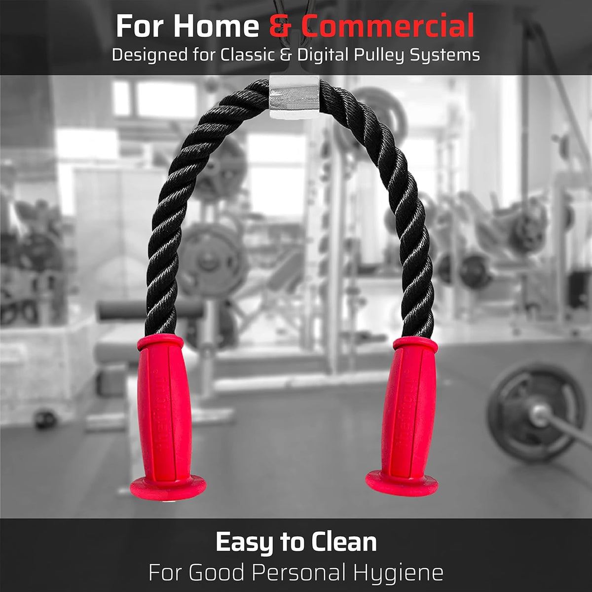 Tricep Rope Pull Down Cable Attachment with Snap Hook Y44163