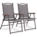 Set of 2 Black Folding Sling Back Chairs V508975