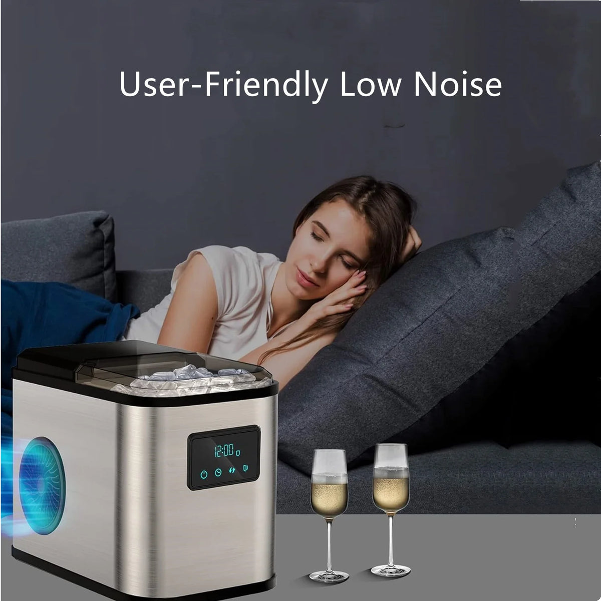 Portable Countertop Ice Maker 28Lbs/24H Self-Clean D725