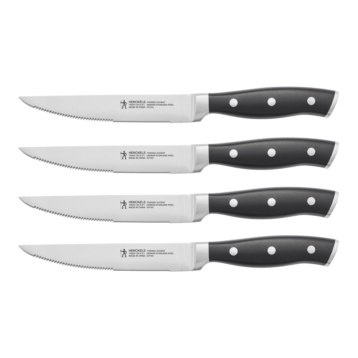 4pc Steak Knife Set with Black Handle P2314