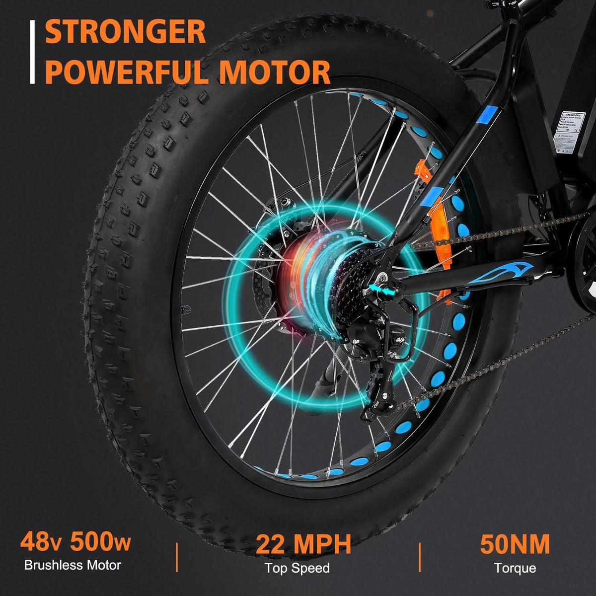 26 inch 7-Speed Electric Mountain Bicycle 500W 48V 10Ah A3149