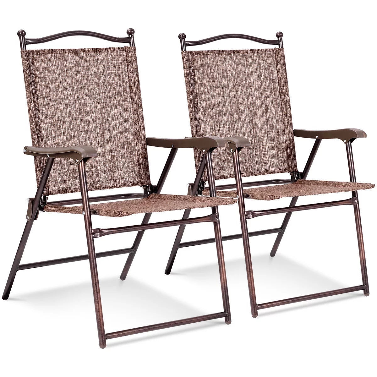 Set of 2 Black Folding Sling Back Chairs V508975