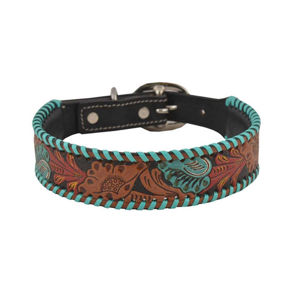 Tooled Leather Dog Collar W6988