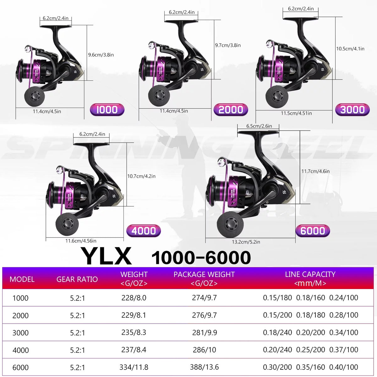 5.2:1 Gear Ratio Spinning Reel with Aluminum Spool S99918