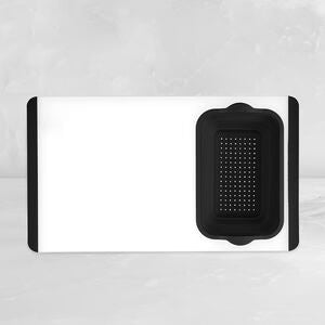 Cutting Board with 2.5 Qt Collapsible Silicone Colander V1620
