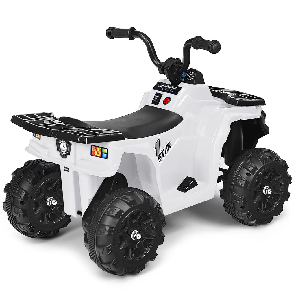Kids Ride On ATV Quad 4 Wheeler Electric Toy Car 6V White V74229