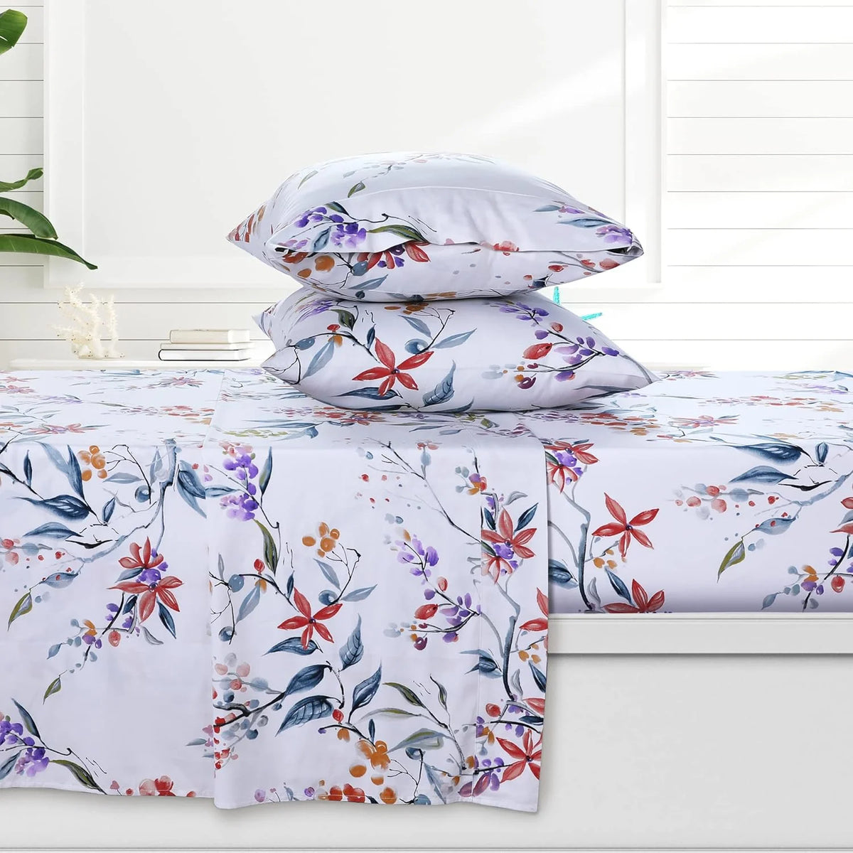 300 Thread Count Organic Cotton Deep Pocket Bed Sheet Set Cal King B65118