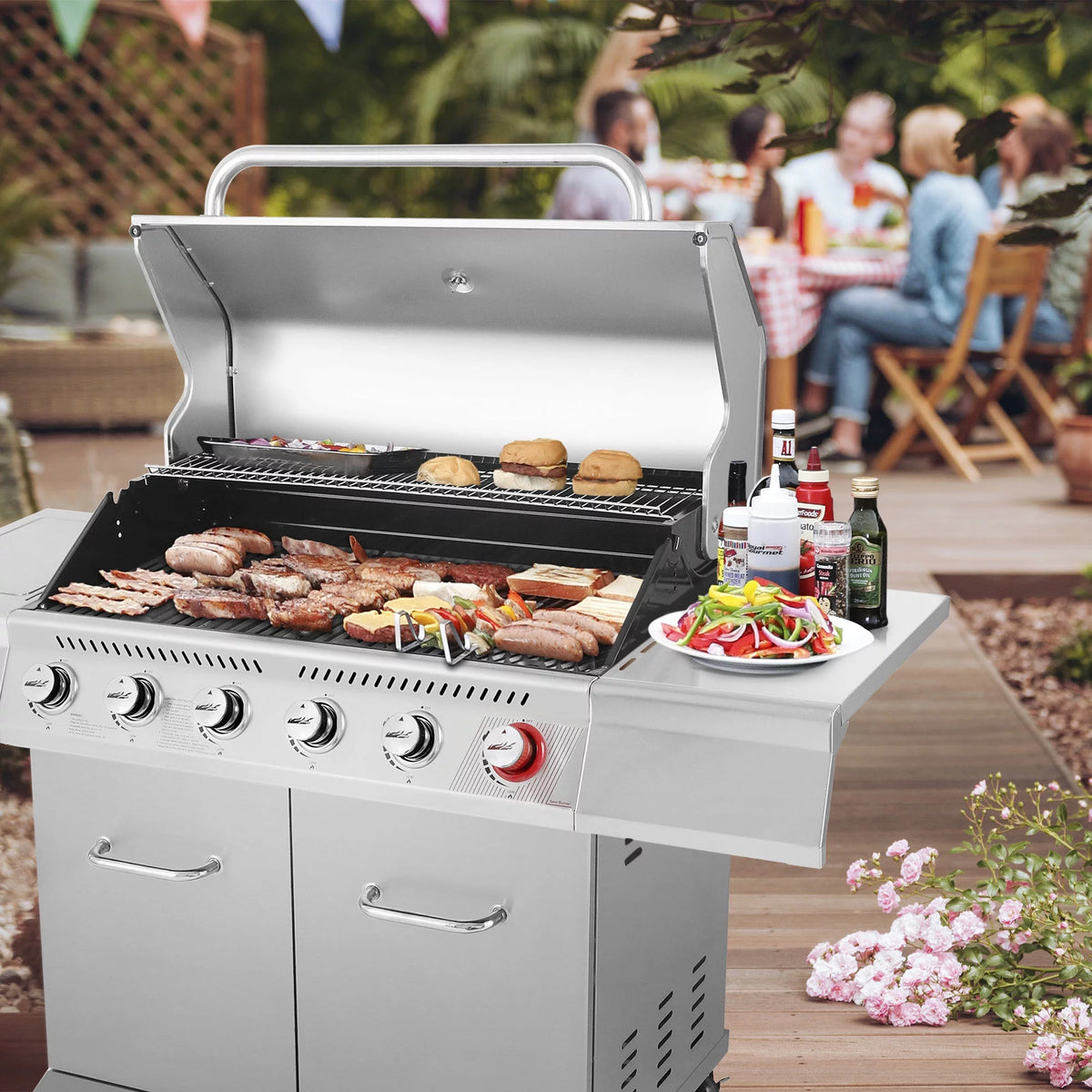 5-Burner Gas Grill with Rotisserie Kit C14639