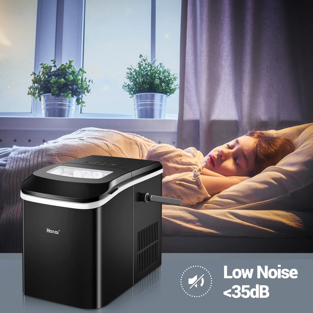 Countertop Ice Maker, 26.5lbs in 24Hrs, Self-Cleaning Portable Ice Machine with Ice Scoop and Basket J77435