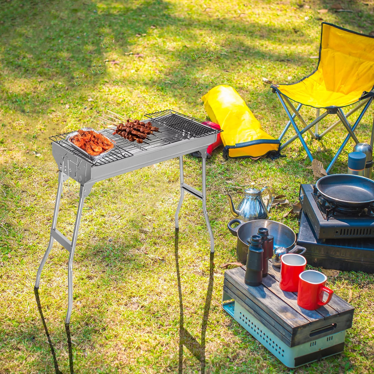 28'' Stainless Steel Charcoal BBQ Grill I8485