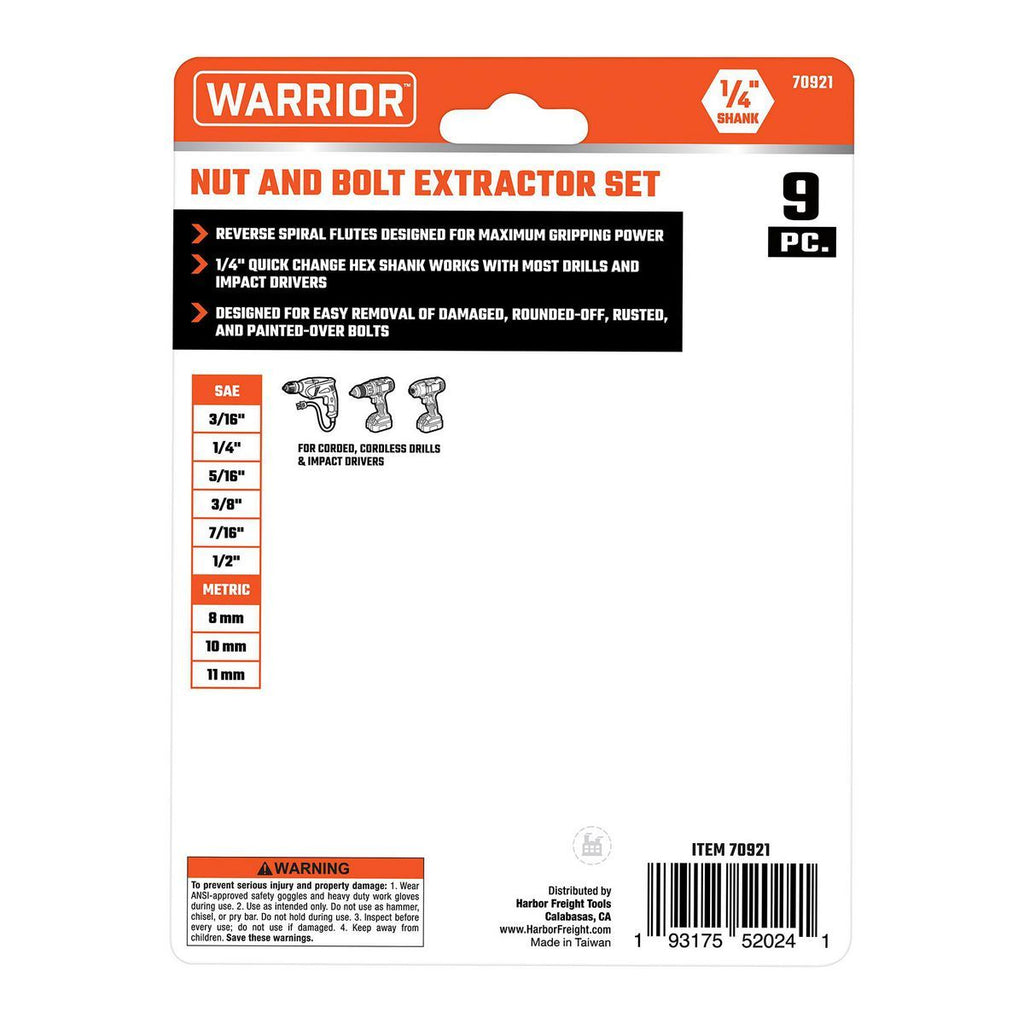 9-Piece Nut and Bolt Extractor Set S238047
