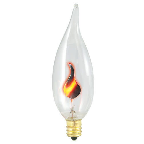 3 Watt Incandescent Flame Tip Chandelier Bulb Candelabra Base 15 Packs V57781