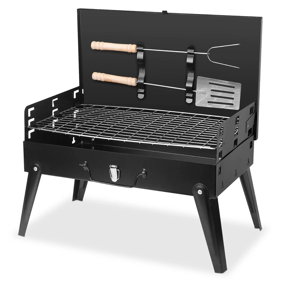 Portable Charcoal Grill Foldable BBQ Suitcase Grill S334