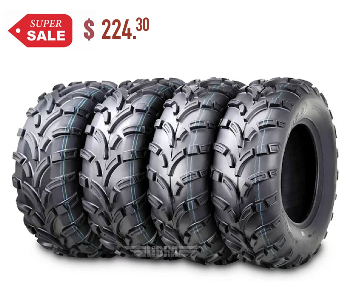 25x8-12 Front & 25x10-12 Rear 6PR Set 4 ATV/UTV Tires N816
