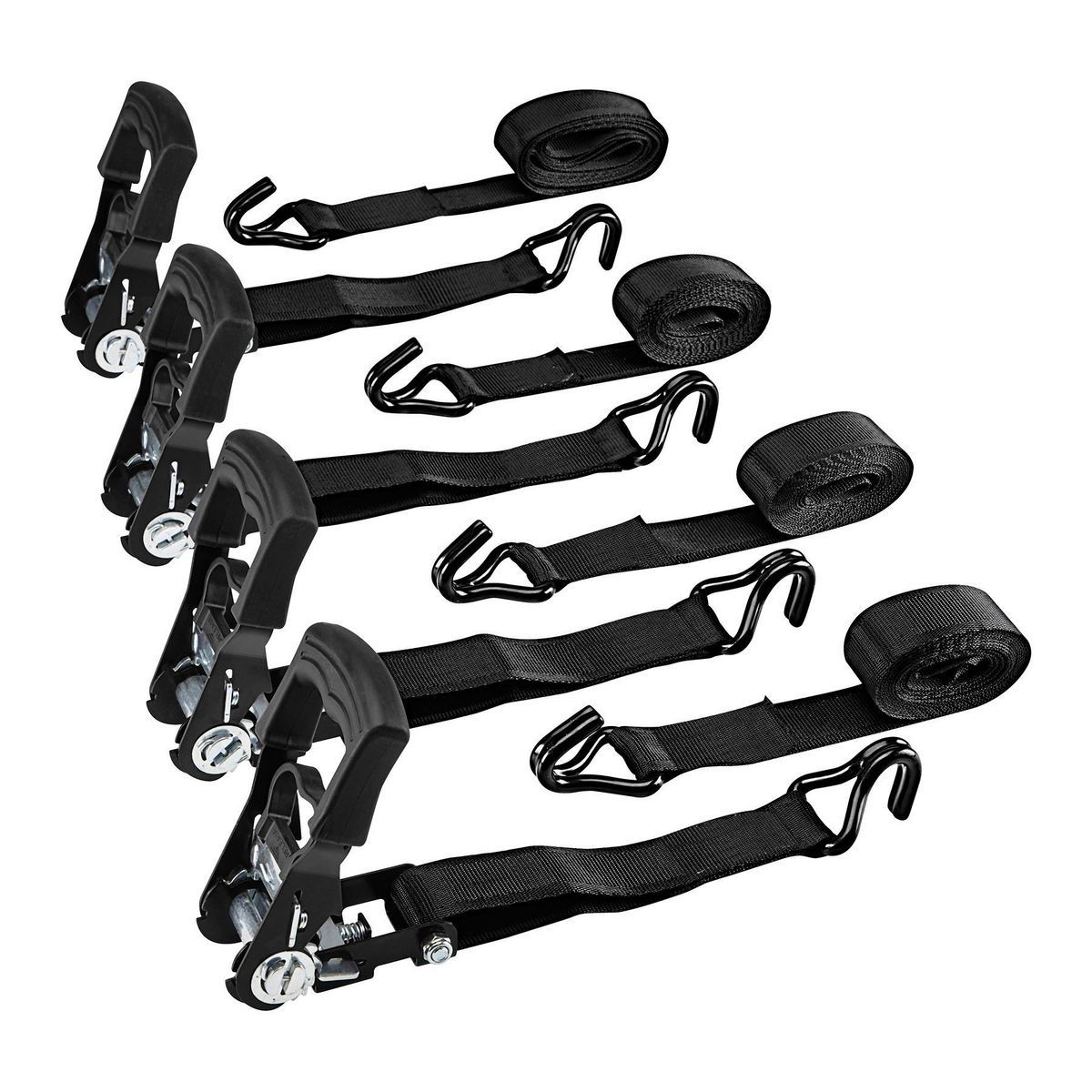1000 lb. Capacity 1-1/2 in. x 10 ft. Ratcheting Tie-Down Straps, 4 Pack L832
