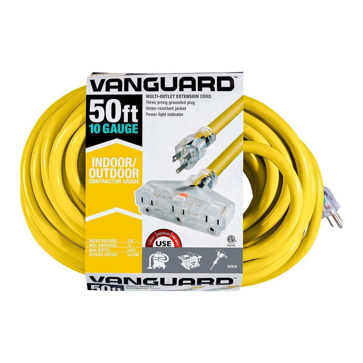 50 ft. 10/3 Gauge Triple-Tap Extension Cord F73262