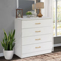 White 4-Drawer Wood Dresser Y420